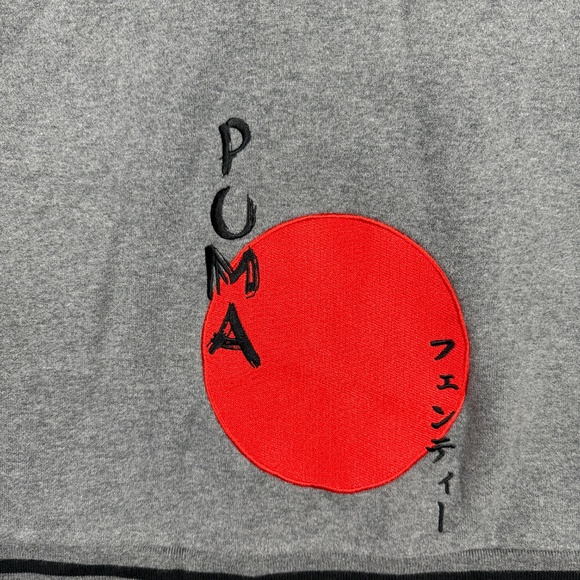 Puma by Rihanna Fenty Rising Sun Hoodie Cropped Lace Up Gray Womens Small 0423 - Picture 4 of 11